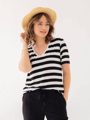 T-shirt w paski BARI BLACK