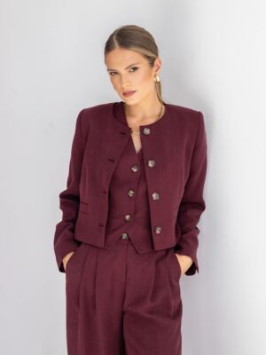 Krótka marynarka CLARA BURGUNDY