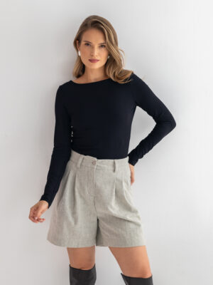 Dopasowany longsleeve LEILA BLACK