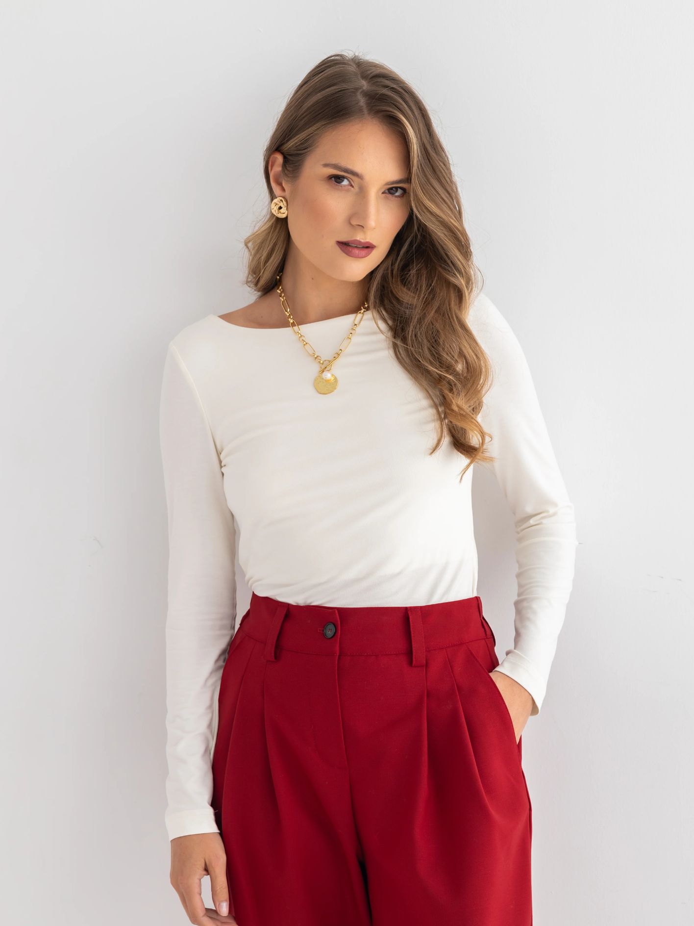 Dopasowany longsleeve LEILA - S