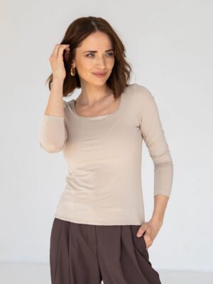 Dopasowany longsleeve ZUZA SAND