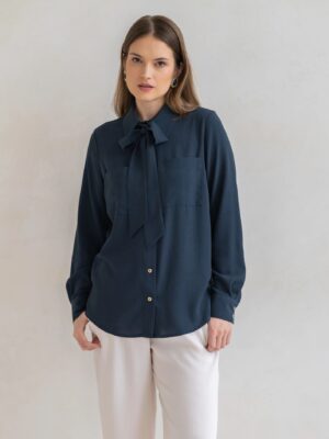 Koszula z wiązaniem ESME NAVY